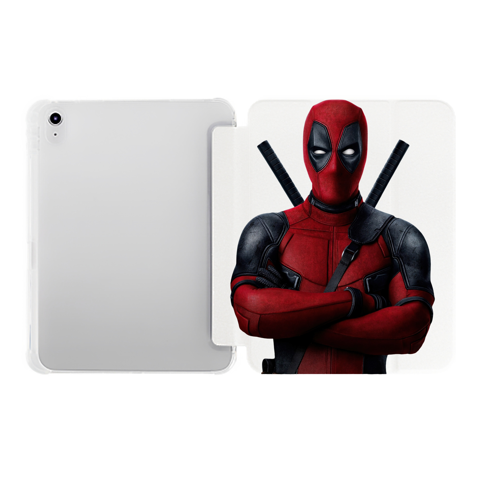 （画像用） Deadpool デッドプール IPad ケース ペン収納付き 三つ折りスタンド PUレザー×シリコン 対応機種9.5/10.5/10.9インチ